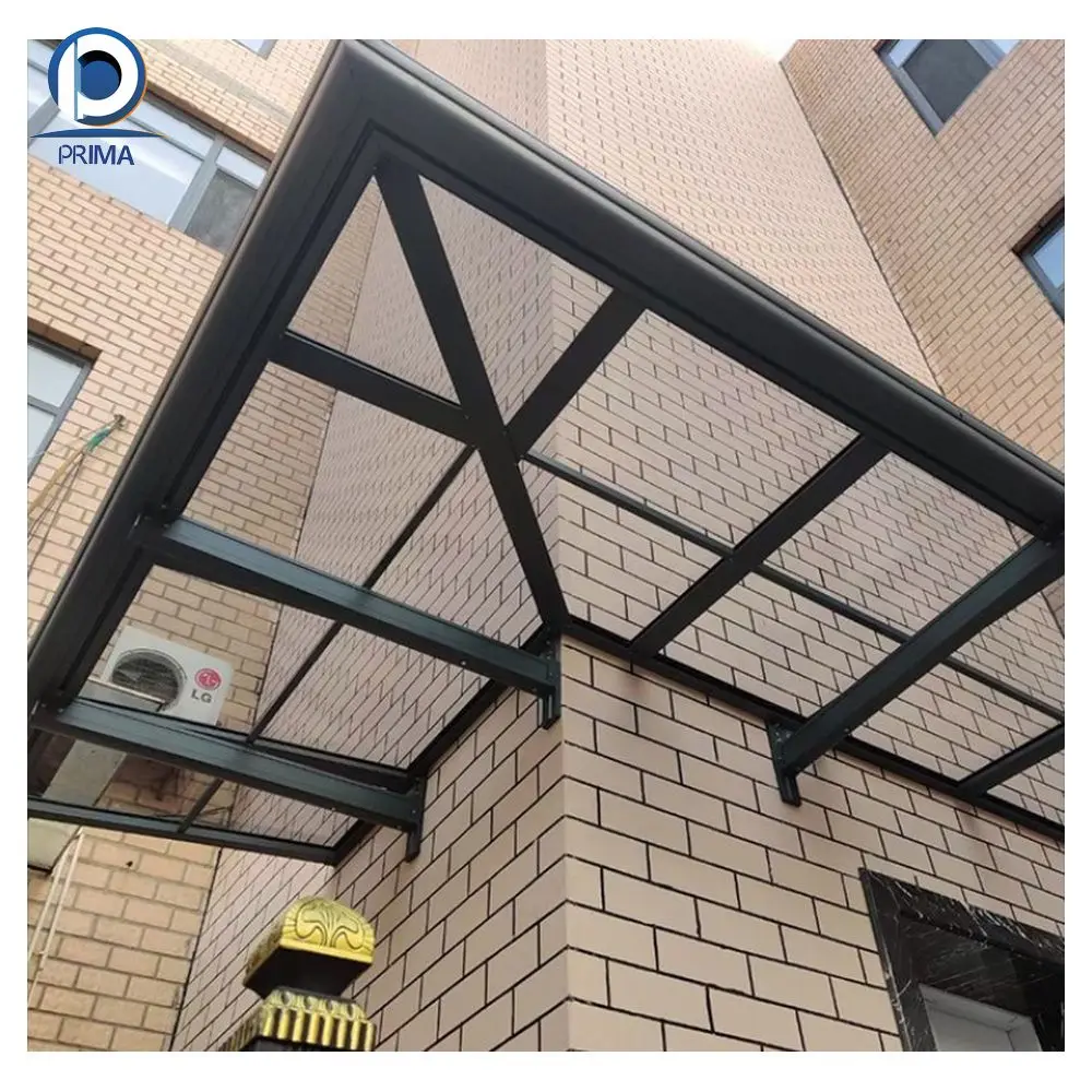 2024 New Hot sun rain shade doors canopy  Structure Waterproof Aluminum Canopy Roof Polycarbonate Balcony Patio Cover Canopy
