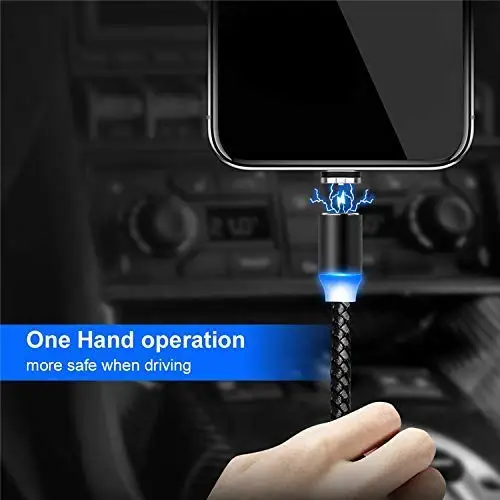 3 in 1 magnetic LED USB Charging Cable for iphone Micro Type C