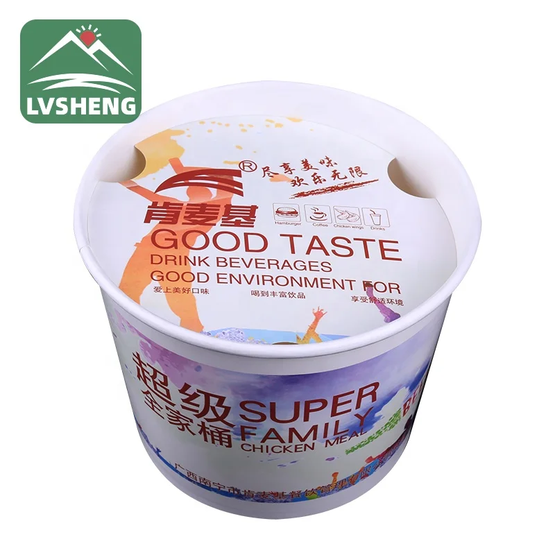 Biodegradable and compostable hot sale KFC snack paper bucket to go boxes