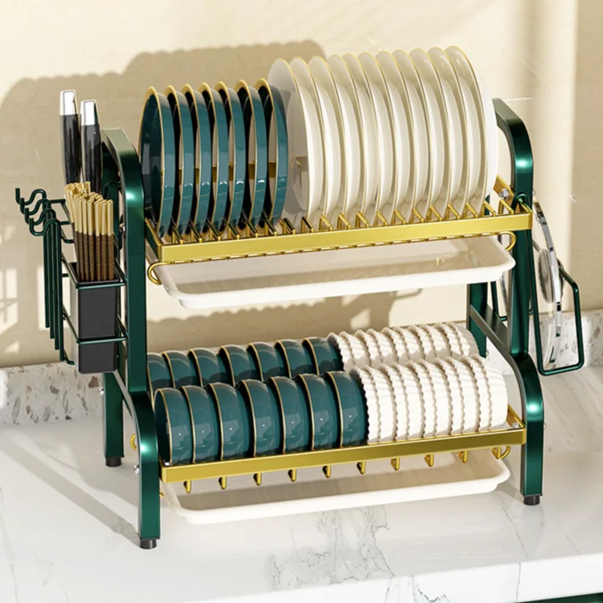 Household Standing Kitchen Multifunction Stainless Steel Dish Drying Rack