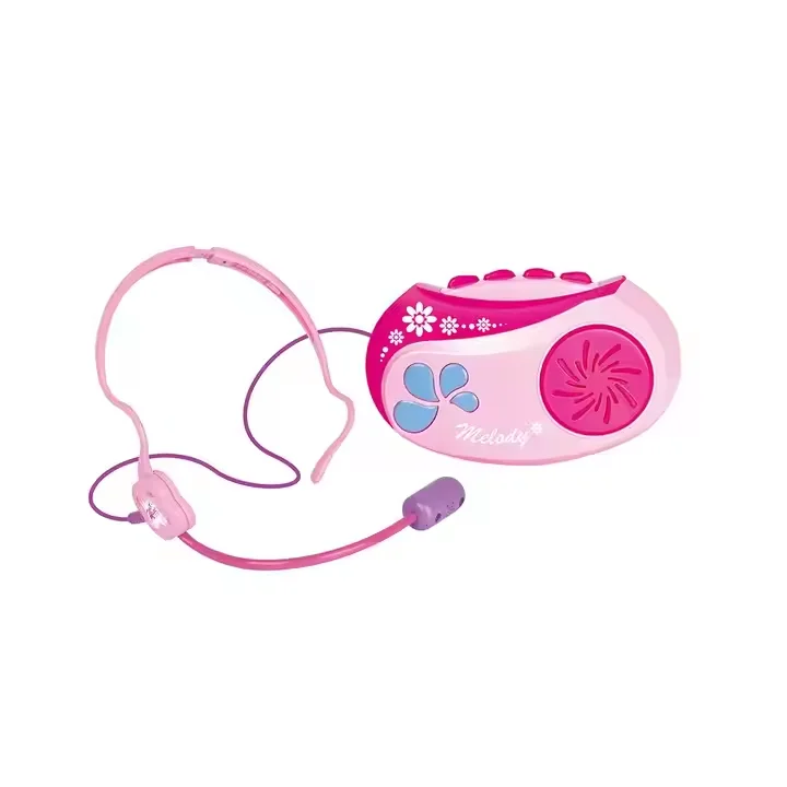 New design ABS material pink music player with headset microphone.