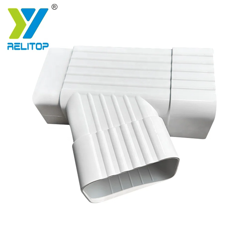 Downpipe connector gutter rainwater pipe beveled square pipe tee connector exterior wall drainage pipe factory direct sale