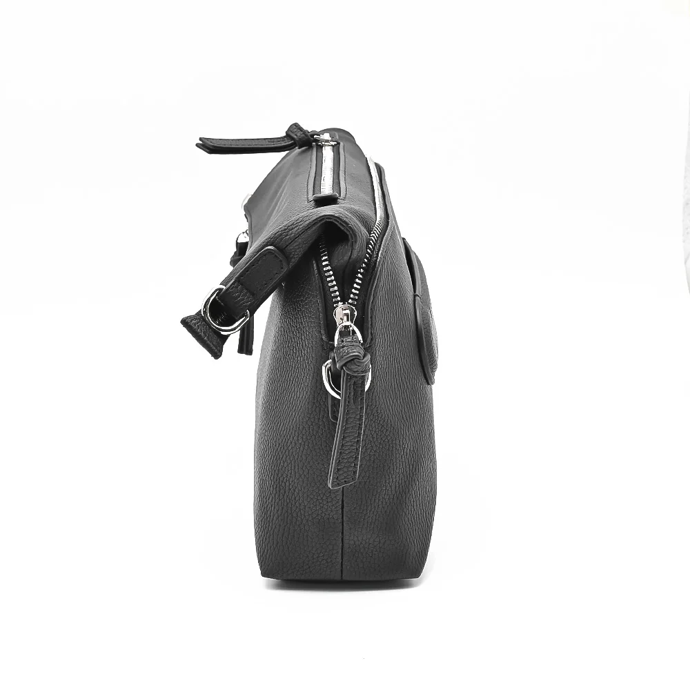 Custom Wholesale Premium Quality Black Genuine Leather Shoulder Messenger Bags Handbags Men Crossbody Bag For Men