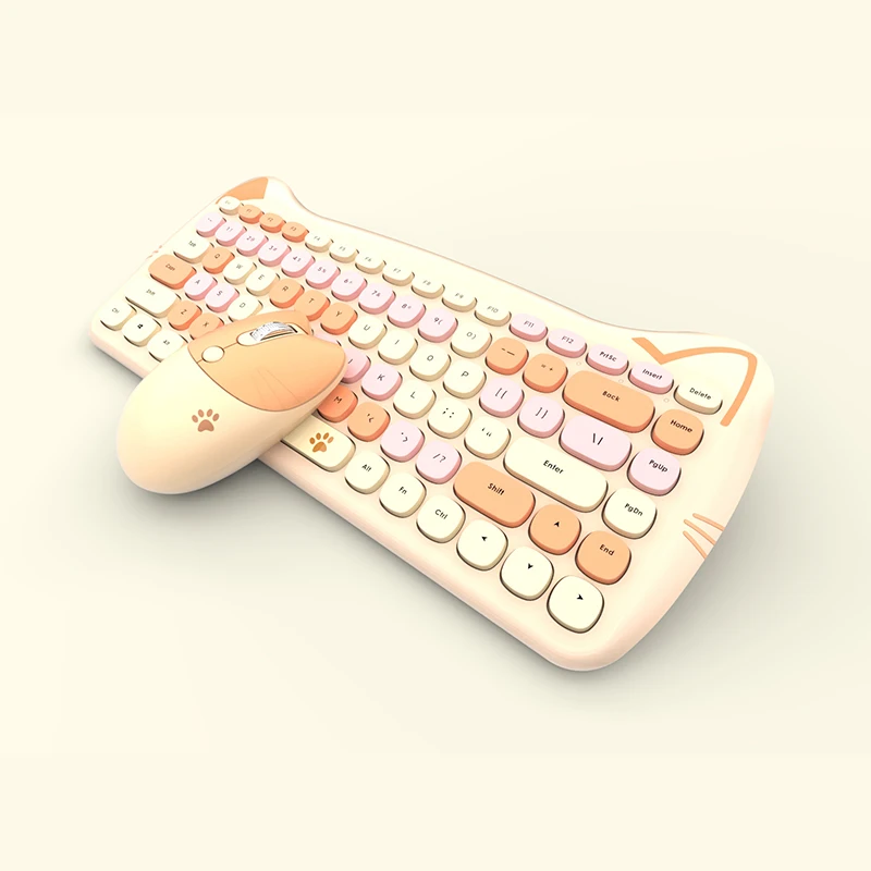 OEM factory directly sales SMK-668M3AG Colorful Wireless Keyboard  with Mixed Colorful keycaps and patent