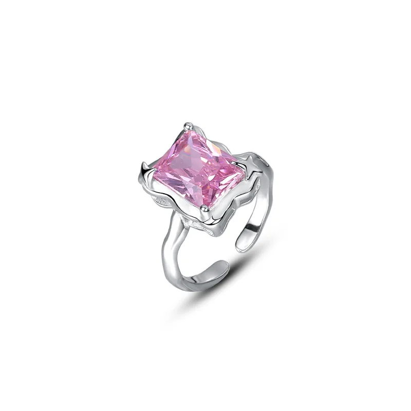 VIANRLA 925 sterling silver Hot Sale square Big Center 3A Zircon Wedding Engagement Rings