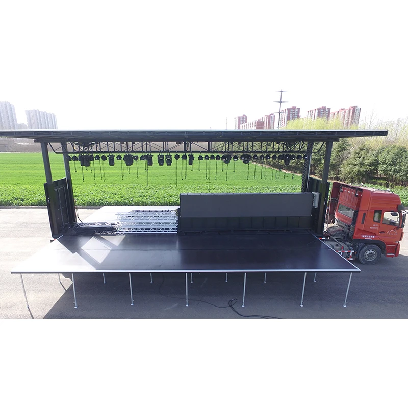 Used for outdoor activities roadshow custom led mobile truck stage