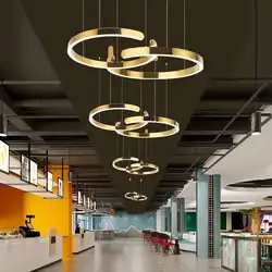 LED Ring Circle Pendant modern stainless steel ring chandelier for ding room restaurant