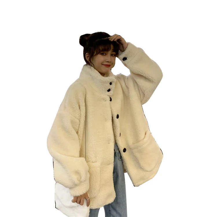 
Pregnant women wear autumn/winter lamb wool hoodie coat female autumn/winter loose versatile with fleece thickened warm jacket 