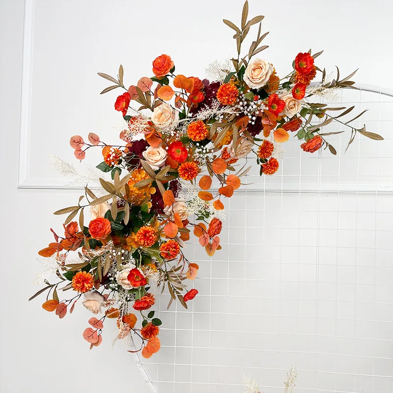 XA Wedding Stage Decor 40*60 CM White Rose Panels Artificial Flower Walls Backdrop