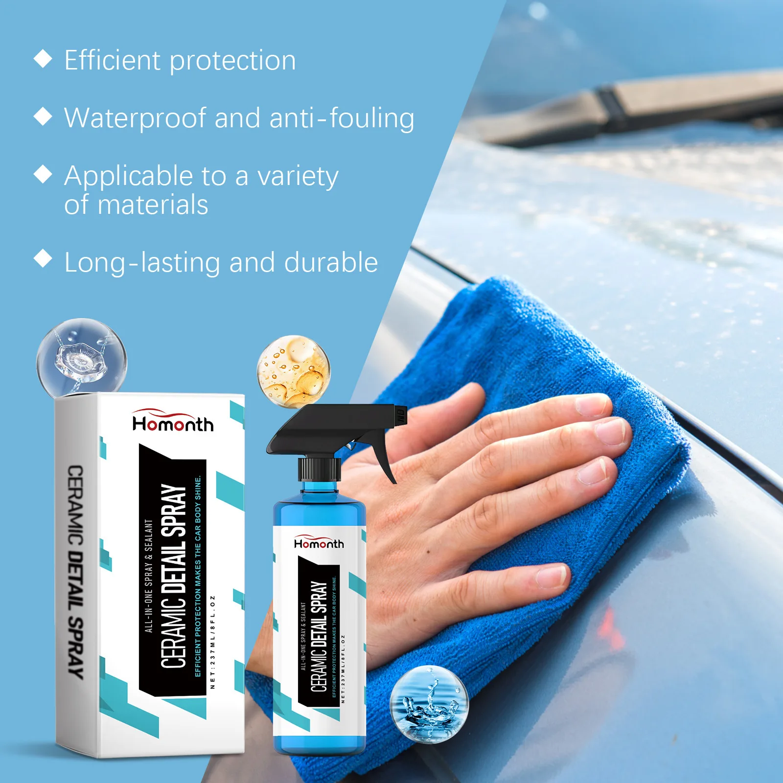 Wholesale HOMONTH Mild Formula Does Not Stimulate Strong Waterproof and Dirt Proof Car Paint Maintenance Repair Agent Spray