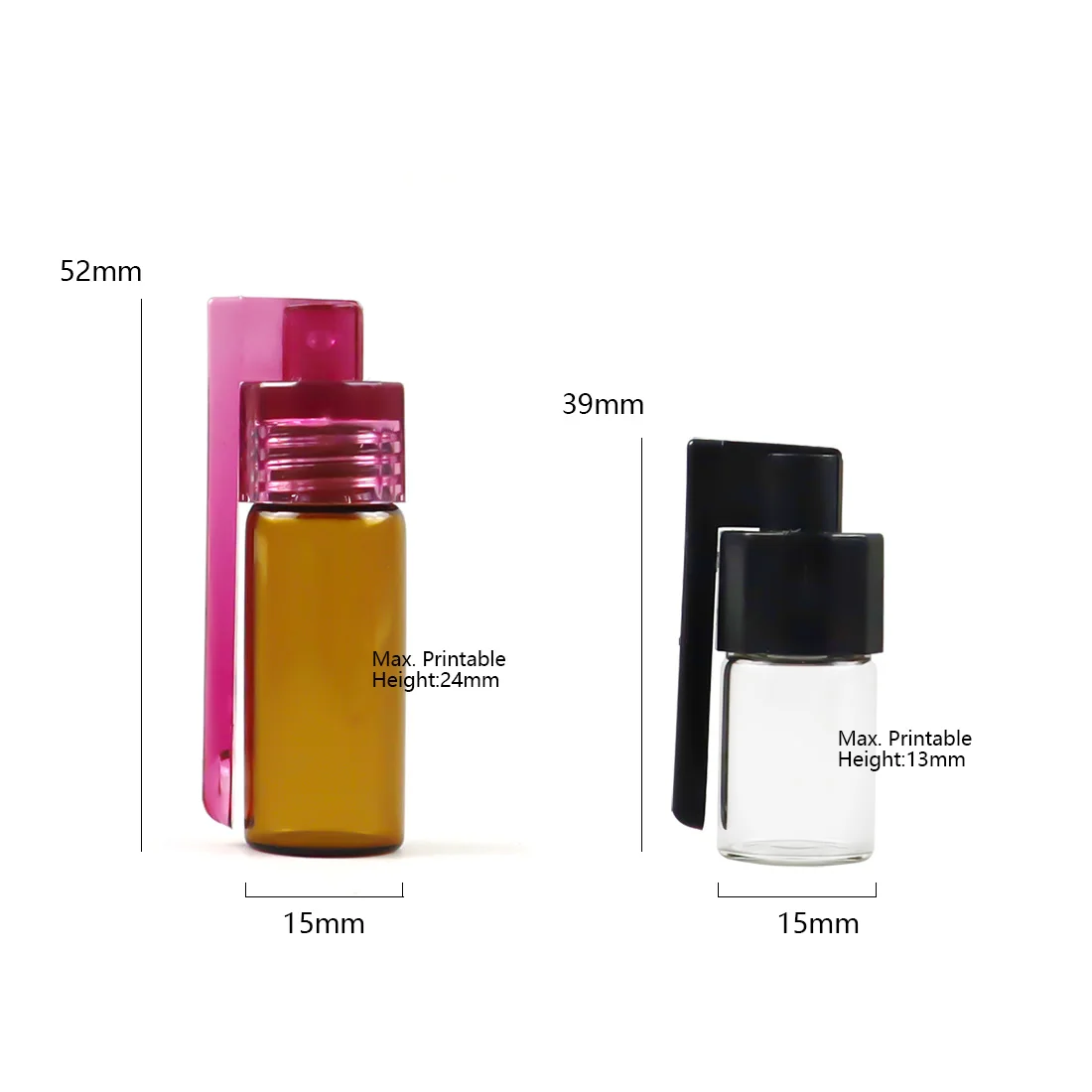 2022 new 4ml 2ml  glass bottle with medicine spoon glass pill box  glass pipe bottle capsule storage container wholesale