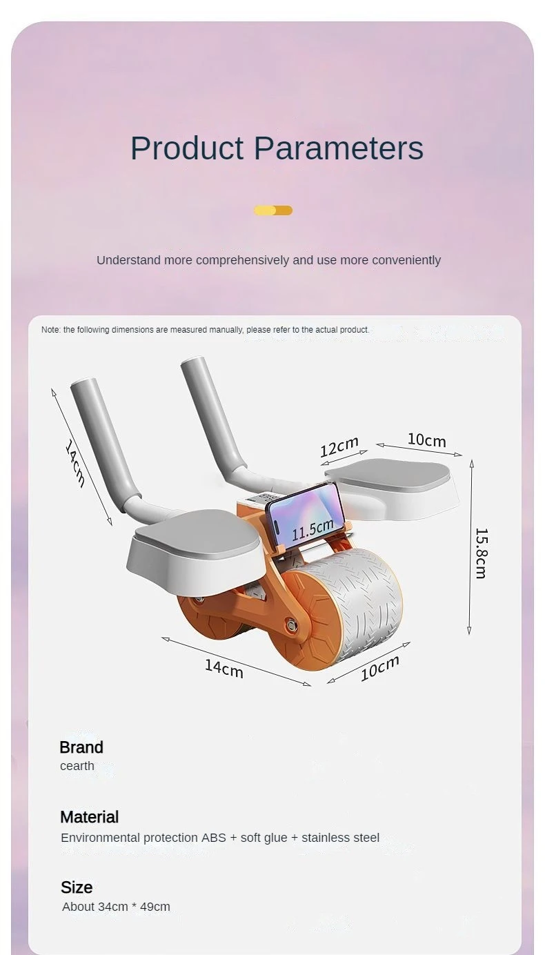 Ab roller with elbow support gym sport equipment unisex new style home fitness abdominal workout abs wheel