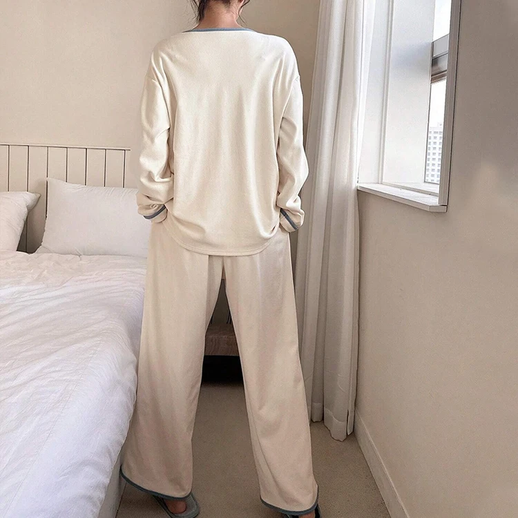 Custom Soft Lightweight V-neck Cardigan Sleepwear Bamboo Womens Pyjamas Set Pijamas Modal Pajamas Women