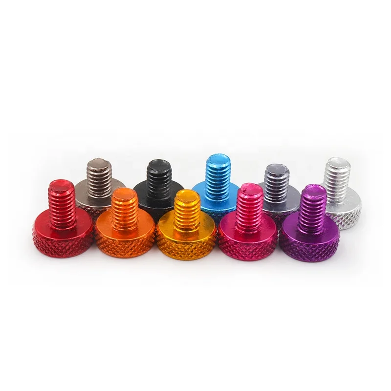 Hot Sale with Colourful Anodized Aluminum 6061 Knurl Thumb Screw