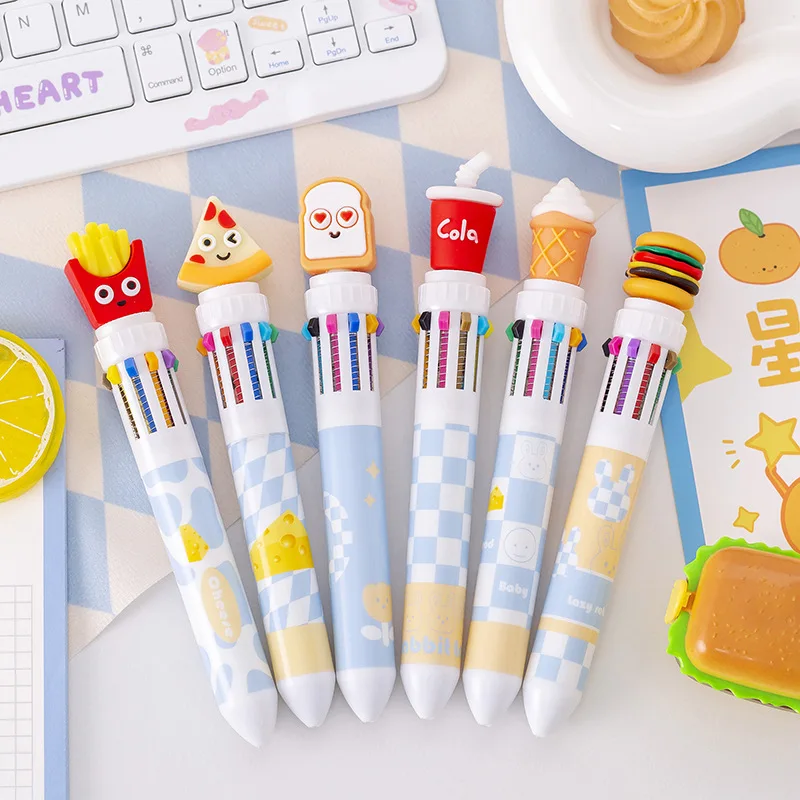 Cartoon creative Student kids 10 color multicolor Pen for promotional ballpoint pen