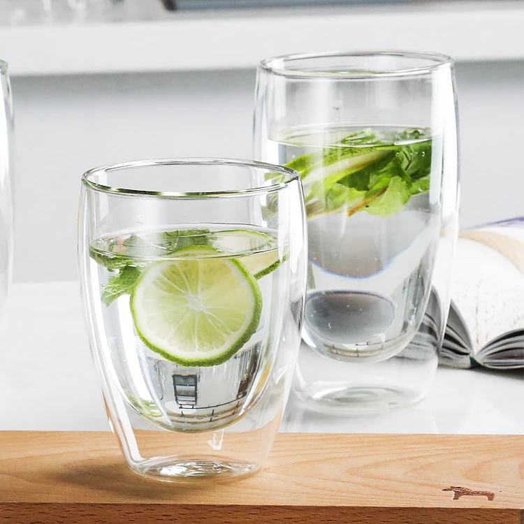 
double wall tea wine coffee glass mug coffee double wall glass cup 
