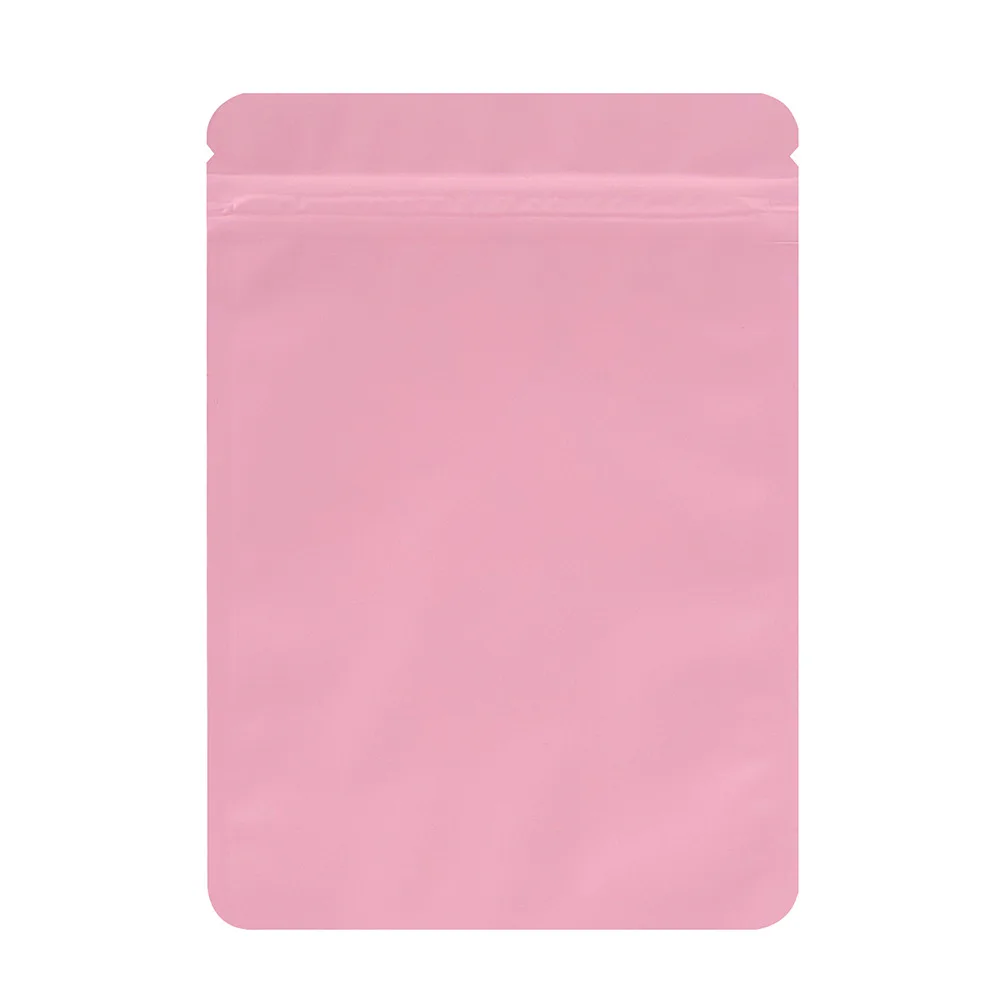 100 Pcs/lot Matte Black pink White Blue Smell Proof Resealable Ziplock Mylar Bags Aluminum Foil Pouch Baggies Flat Bag