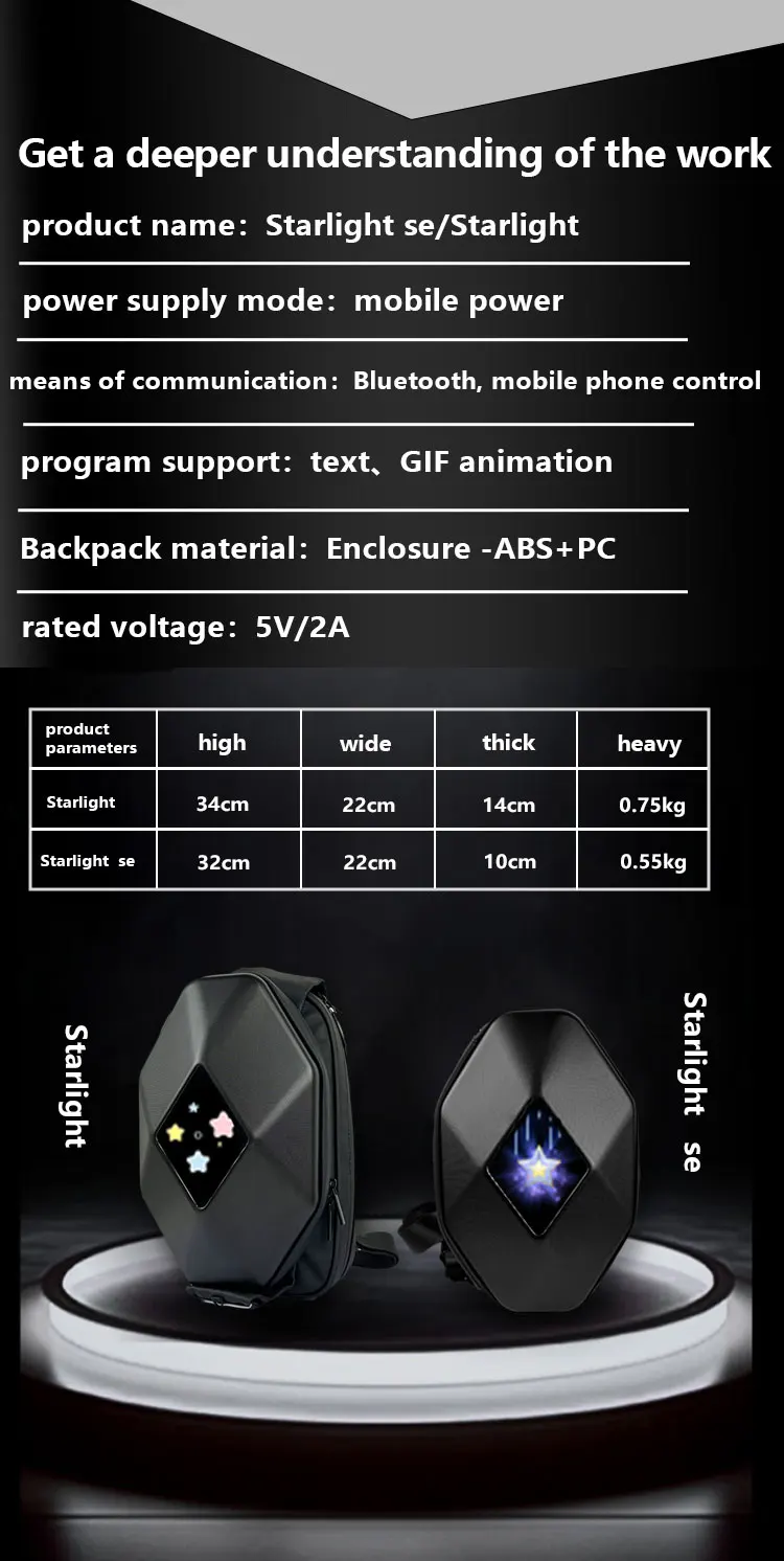 Long-term Use Casual Good Softness Durability Commercial Fanny Pack LED Display Chest Bag for Motorcycle Rider