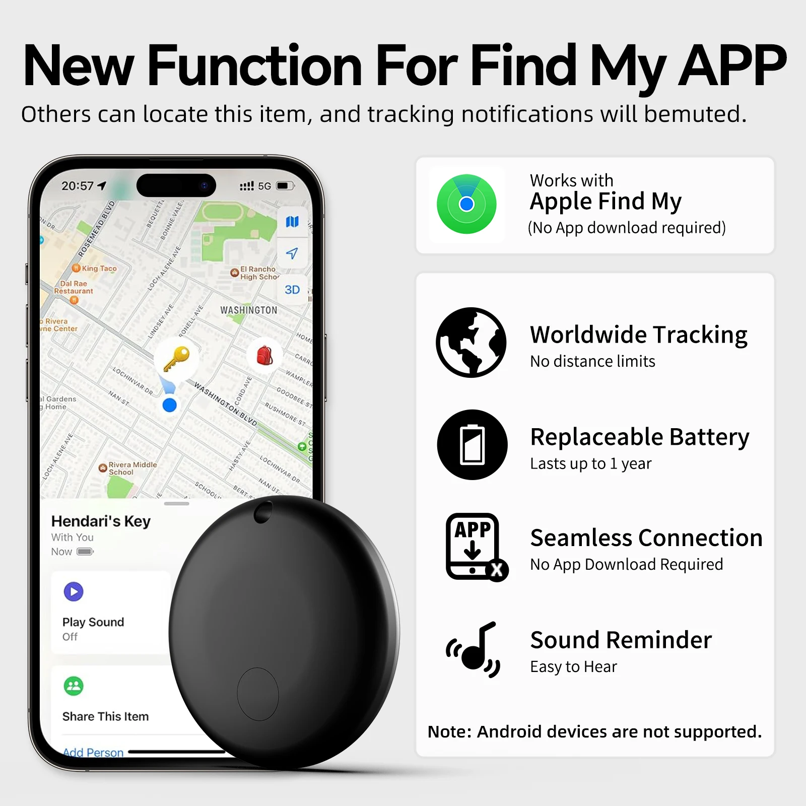 Ультра тонкий Bluetooth GPS трекер для поиска моей воздушной бирки и багажного локатора