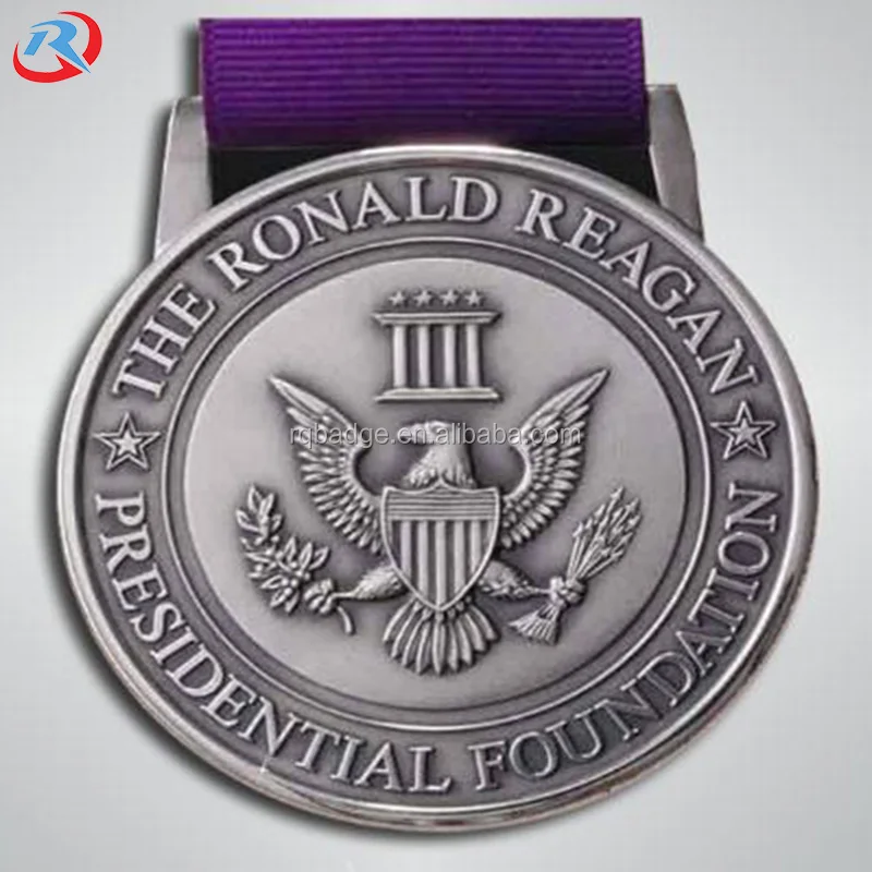 wholesale custom logo high quality antique gold plating award sports metal medal with ribbon