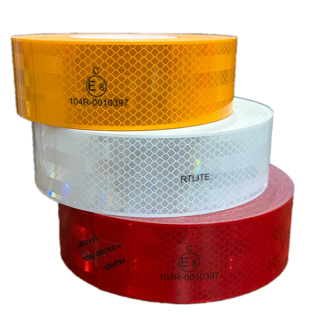 5.08cm*45.7m Emark Ece104R RTLITE E8 Code Approval Safety Warning Conspicuous Vehicles Reflective Tape