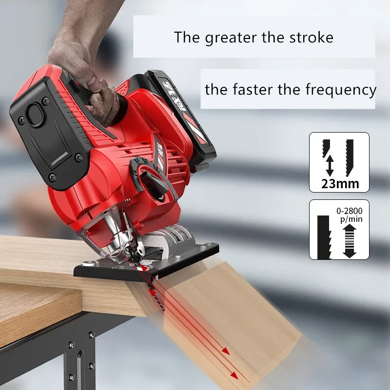 WHAMX 65MM Handheld Multifunctional Wireless Curve table saw jig Wood working Cutting Machine