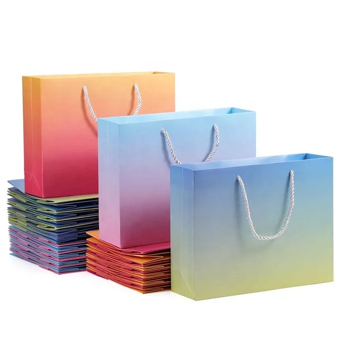 Custom Luxury Gift Paper Bag Packaging Clothing Shopping Bags With Handle For Wedding Jewelry Cosmetic