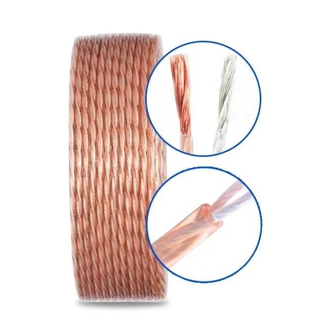 High Quality Copper Speaker Audio Cable Transparent  0.5Mm Wire HIFI suitable For Surround Sound System