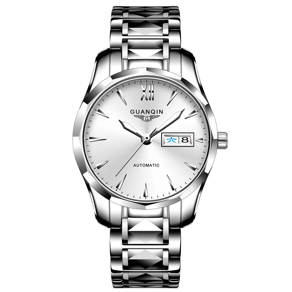 GUANQIN Gmt Брендовые мужские кожаные спортивные тонкие часы Oem