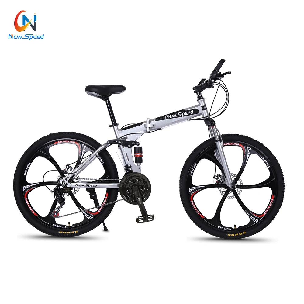 china wholesale market one-wheel folding mountain bike/lightweight hi-ten folding bike mountain/custom 21 gear mtb bike for sale