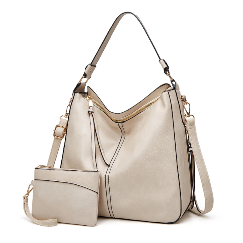 Wholesale 2022 Purses And Handbags Ladies Leather Bags Black Women Tote Bag With Clutch Set