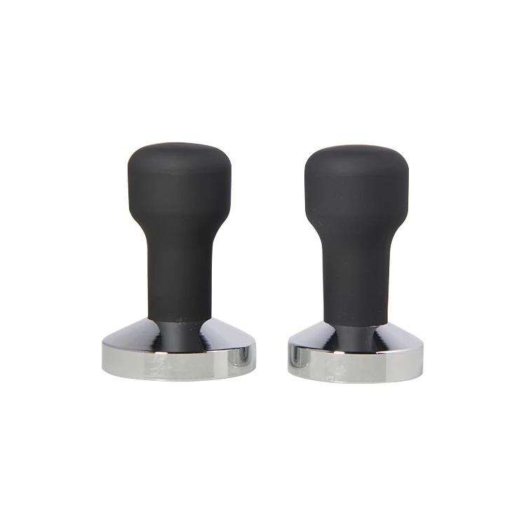 2022 Black Rubber Handle Coffee Tamper 51mm Espresso Distributor Coffee Tamper