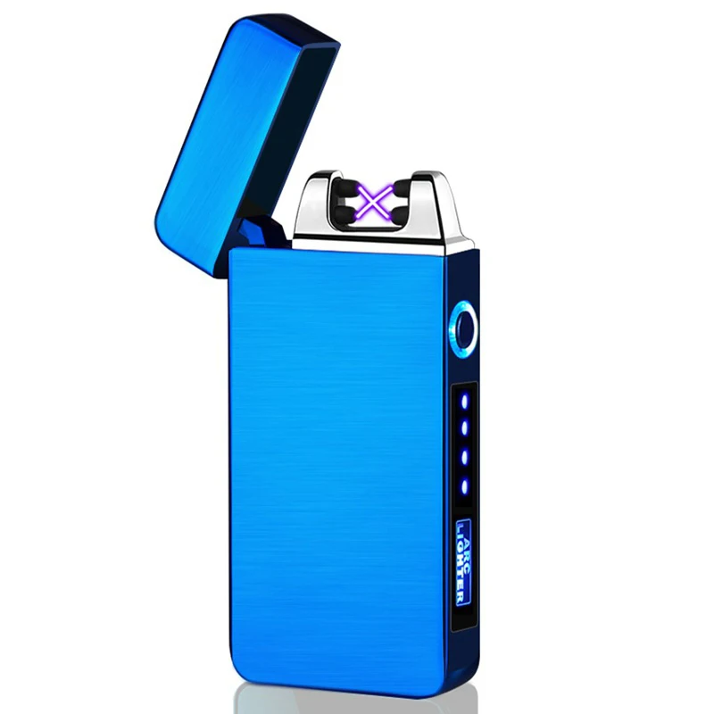 Fashionable Windproof Arc USB Electric Lighter Customized Logo for Torch Smoking Cigars BBQ New Product