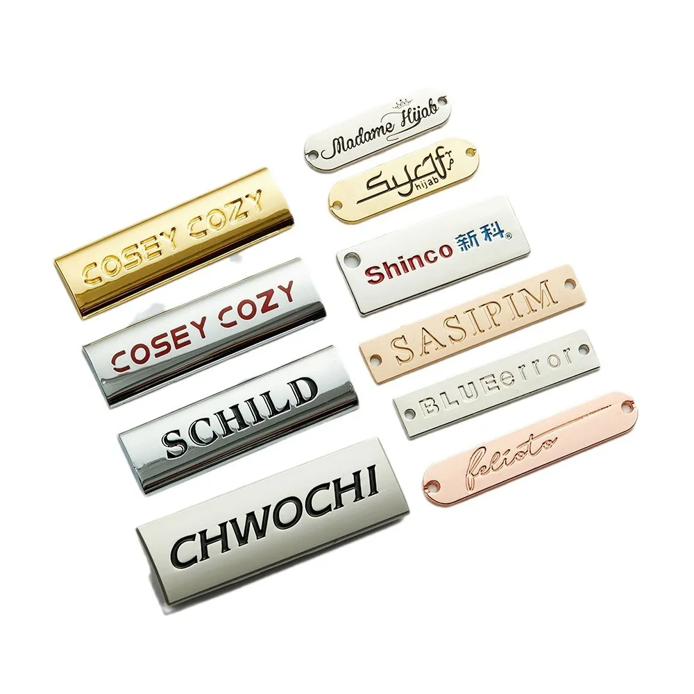Custom Logo Maker Handbag Metal Label Metal Perfume Bottle Square Plate Aluminium Sticker Decorative Accessories Nameplate