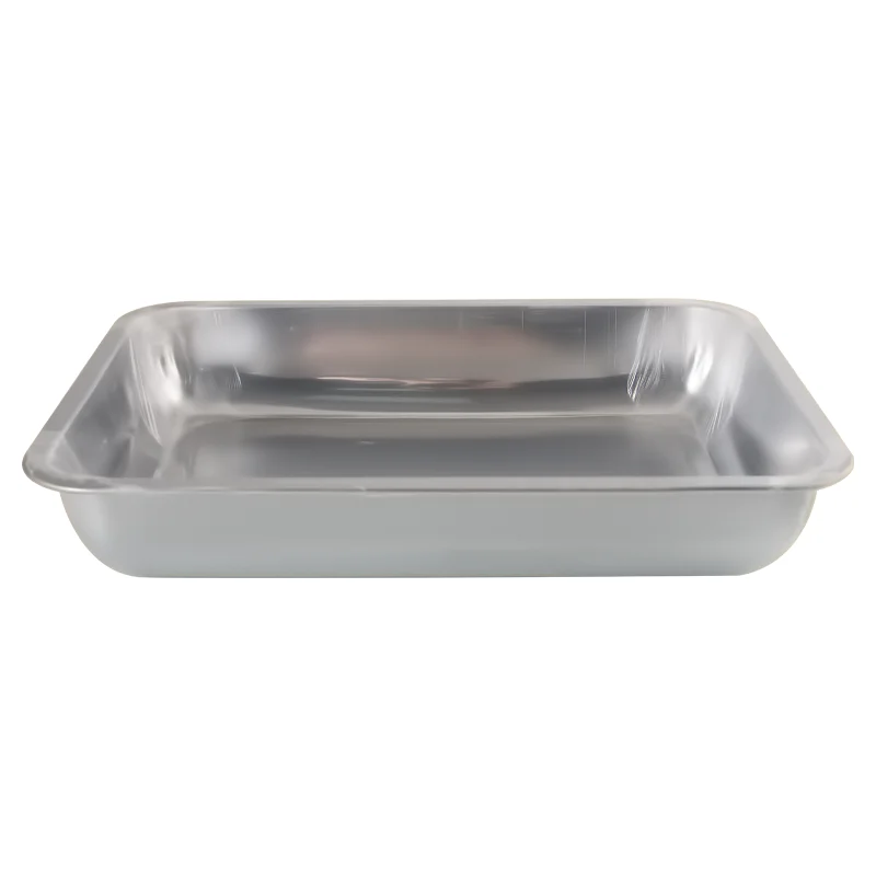Custom Wholesale Multi Specification Cookware Food Serving Plates Kitchen Rectangular Stainless Steel Tray With Lid