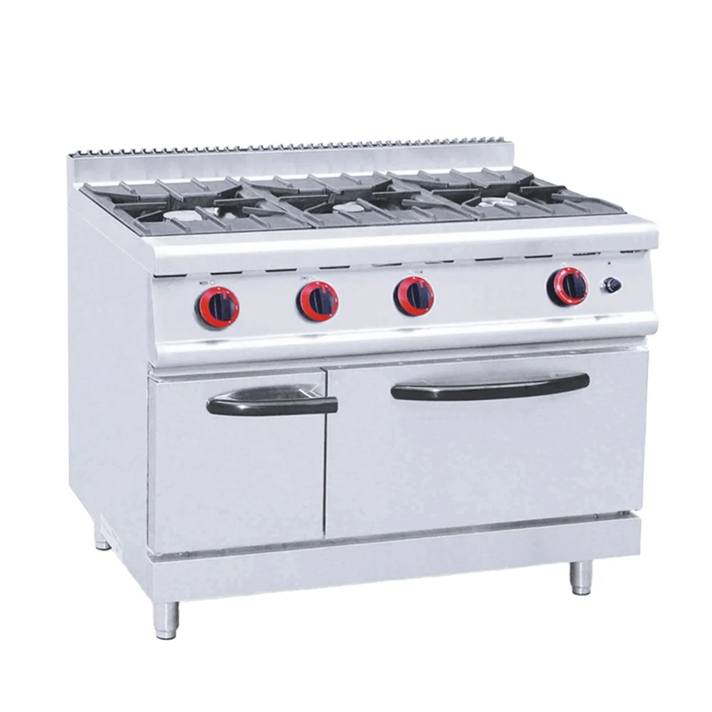 Heavy-Duty 3-Burner Gas Stove Oven Cooking Equipment Stainless Steel Table Top Hotel Electric Power Source LPG Built-in Options