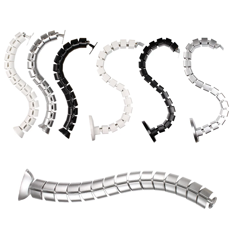 Oval Spine Cable Raceway Cord Organizer Desk Clamp Wire Manager Furniture Hardware