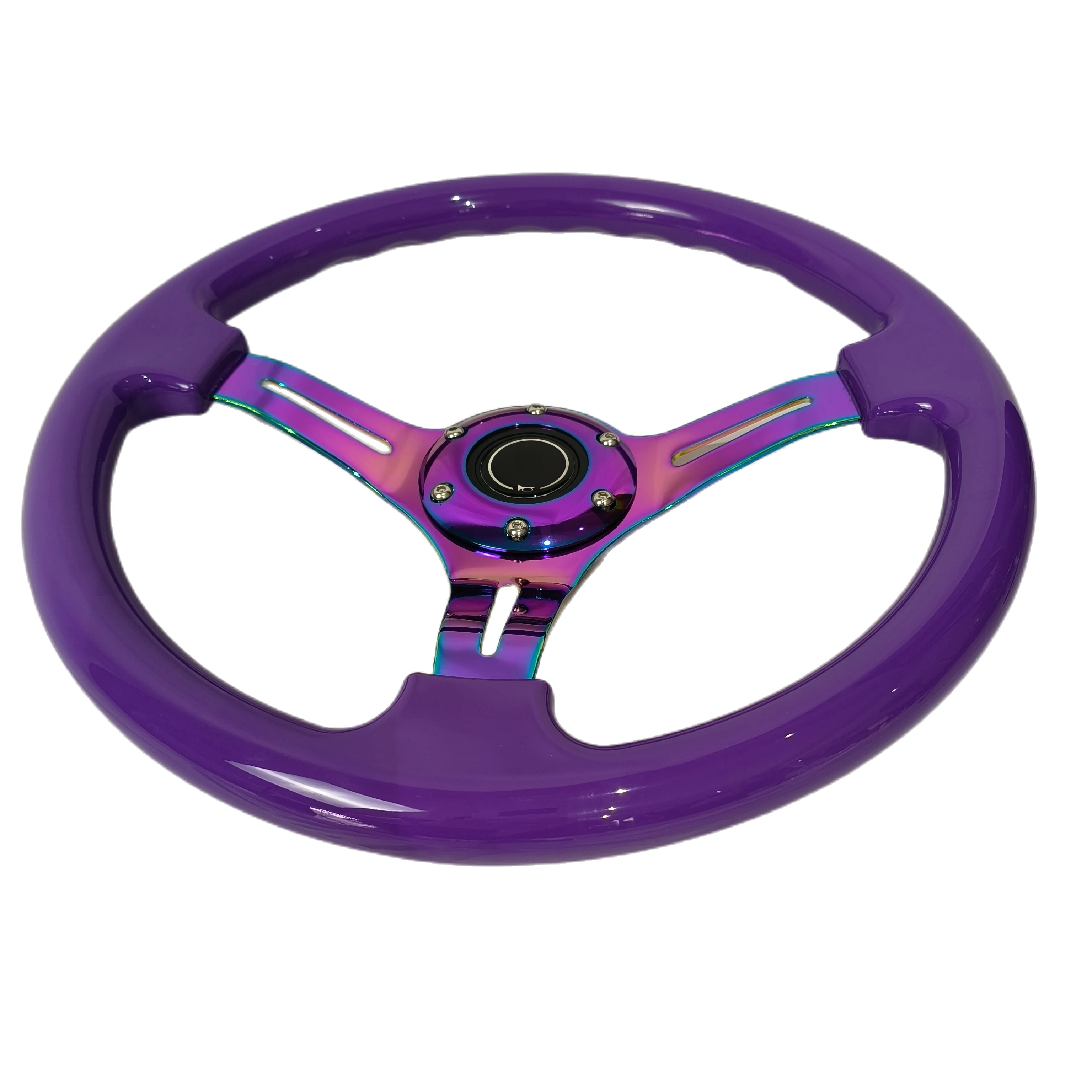 Custom universal 350 mm colorful electroplate  ABS JDM car racing steering wheel