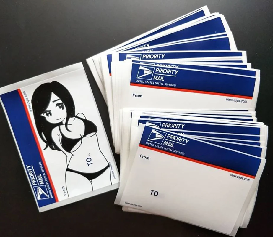 Пользовательская печать USPS приоритетные наклейки в виде баклаин для онлайн-продавца долговечный прочный клей хрупкая виниловая этикетка