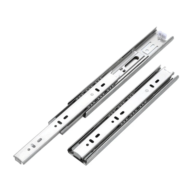 Guangzhou Furniture Fitting Three Section Ball Bearing Drawer Slides 45mm Silver Drawer Slide