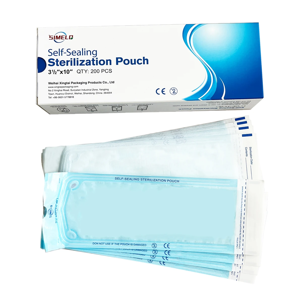 Self sealing medical dialysis paper consumables packaging bag disposable sterilization pouch