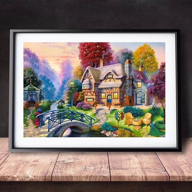 Custom Wholesale Price Landscape Picture Wall Decor Artwork Diy painting by numbers for kids and adult