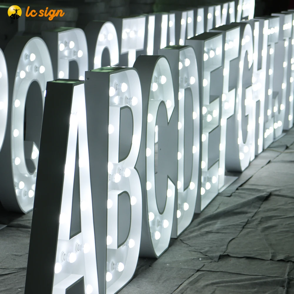 Factory Made Big Marquee Number Letter Led Outdoor Light Up Letter 4FT Marquee Letter