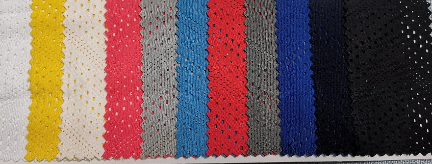 Dri fit moisture wicking sports quick dry polyester mesh jersey knitted garment fabric for t-shirt sportswear
