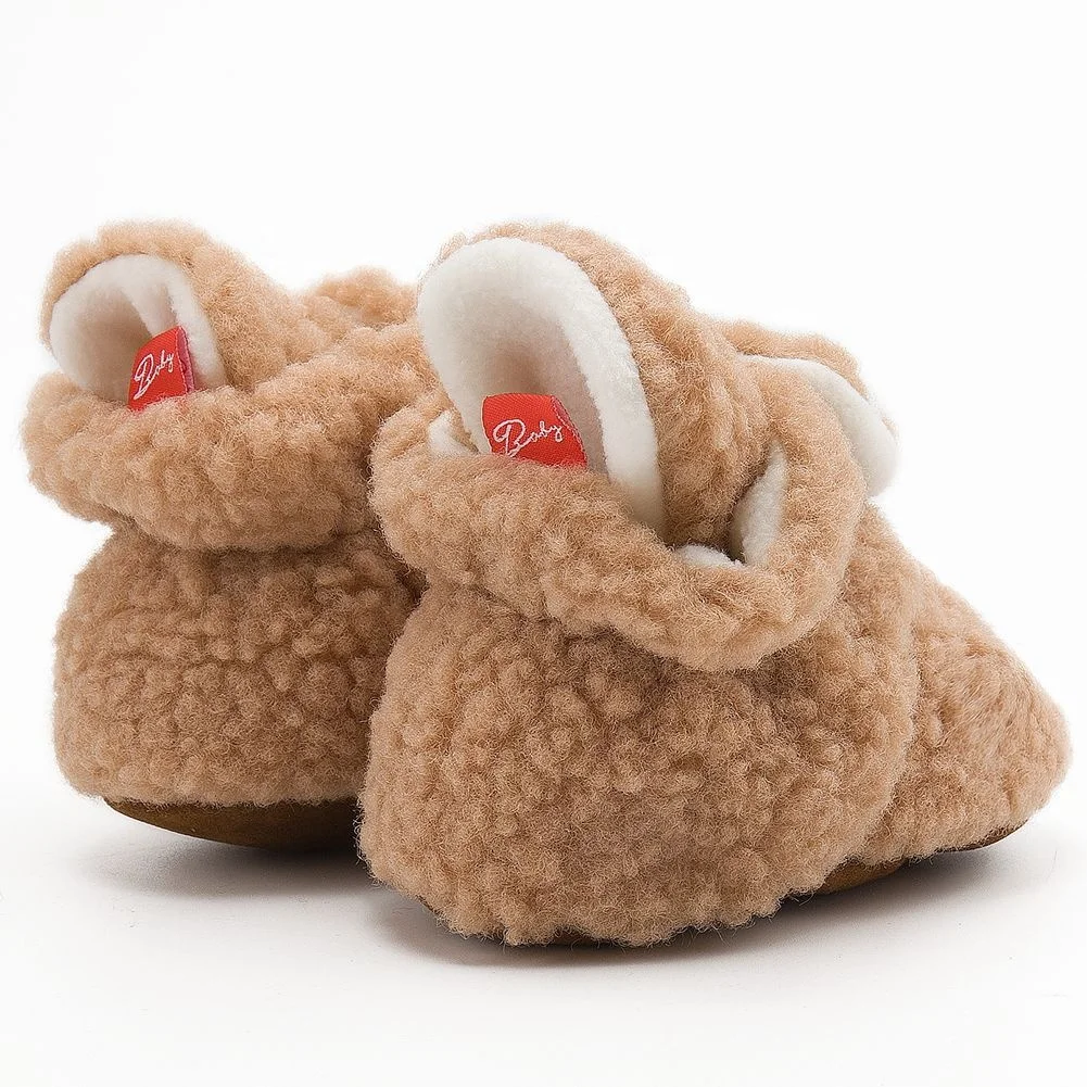 
Warm Winter Baby Animal Shoes Slippers Wholesale Cute Newborn Soft Sole Plush 100% Cotton Infant Baby Shoes Socks 