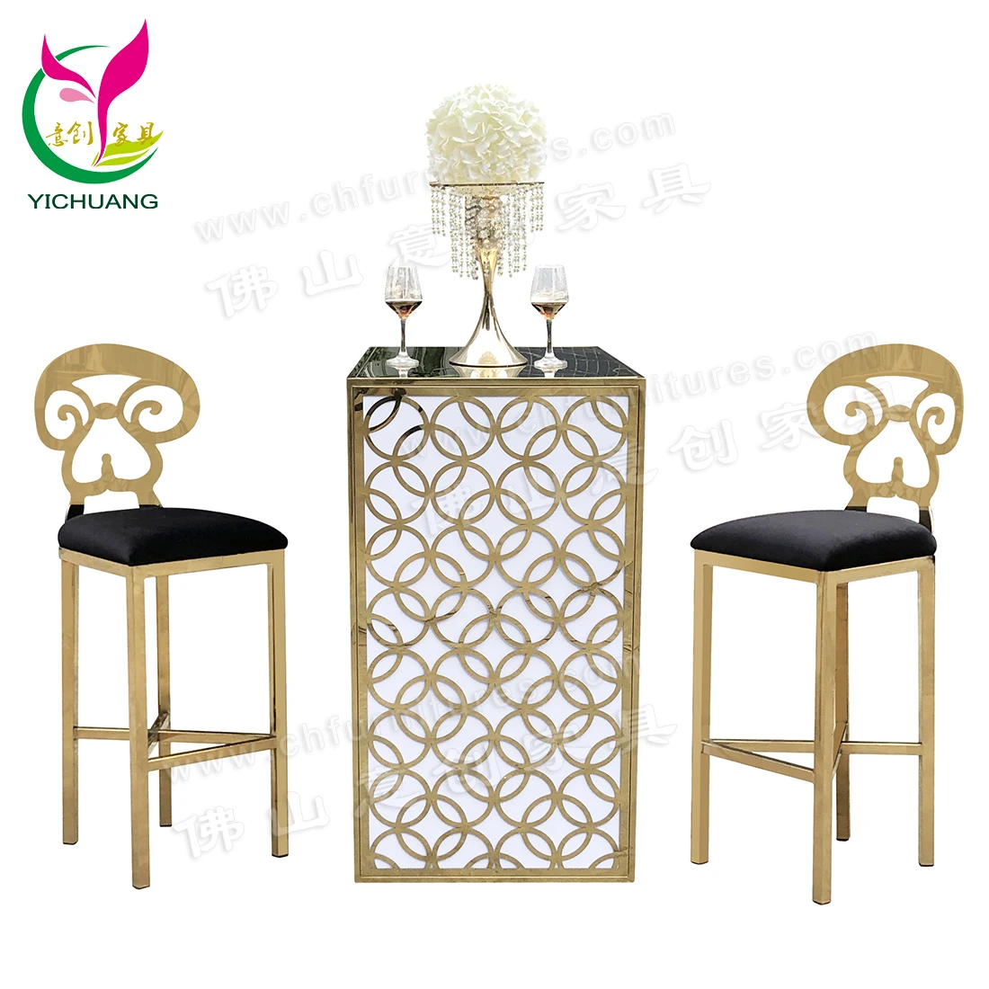 New Design Modern Table Legs Stainless Steel for Wedding Dining Room Furniture Home Furniture Metal Mirror Polish Gold 19.25KGS