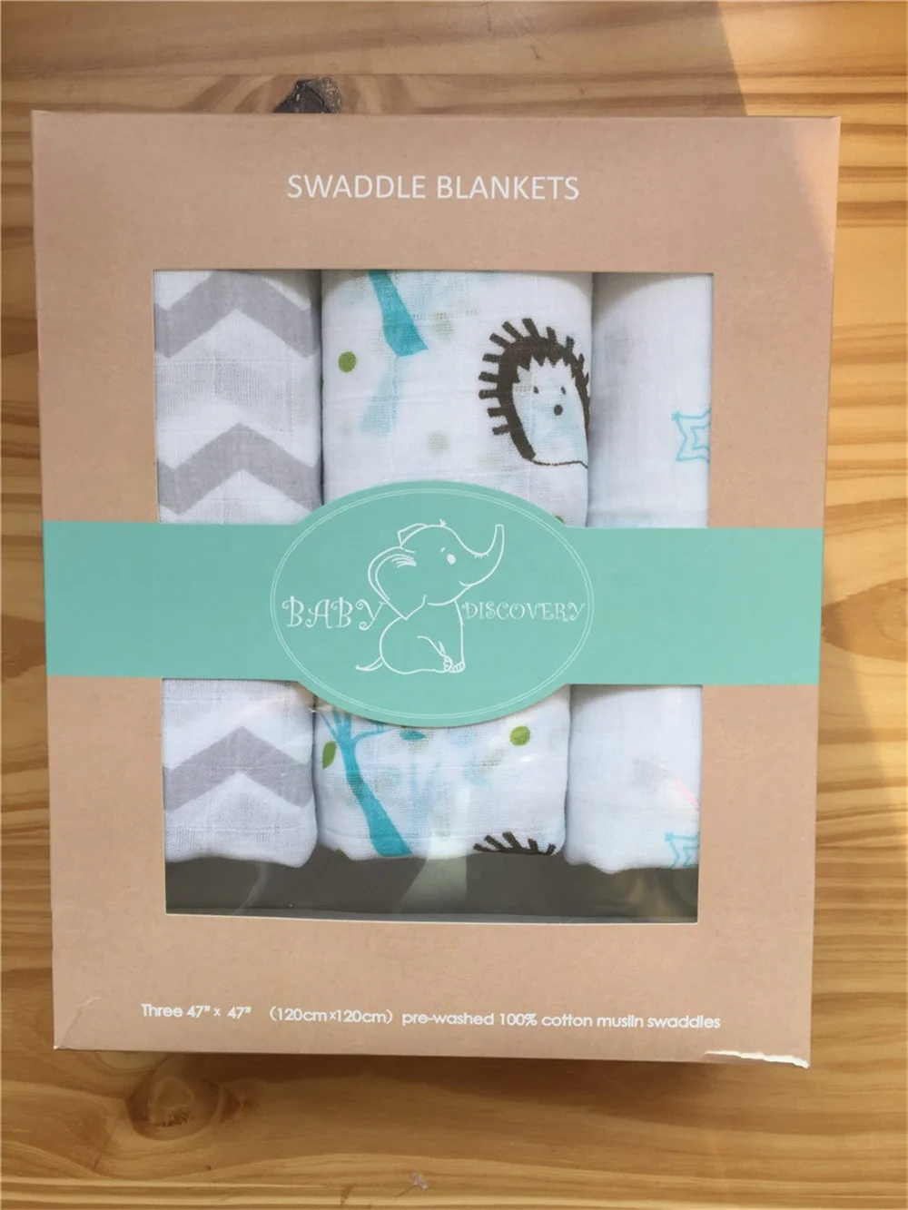 Custom Private Label Baby Swaddle Muslin 100% Cotton Blankets 3 Pack Muslin Wraps Blanket OEM Service 40 Unisex Floral Knitted