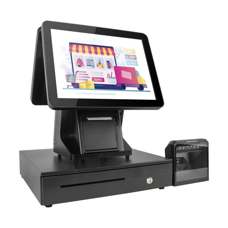 2024 15 inch Double screen Capacitive Touch cash register pos system