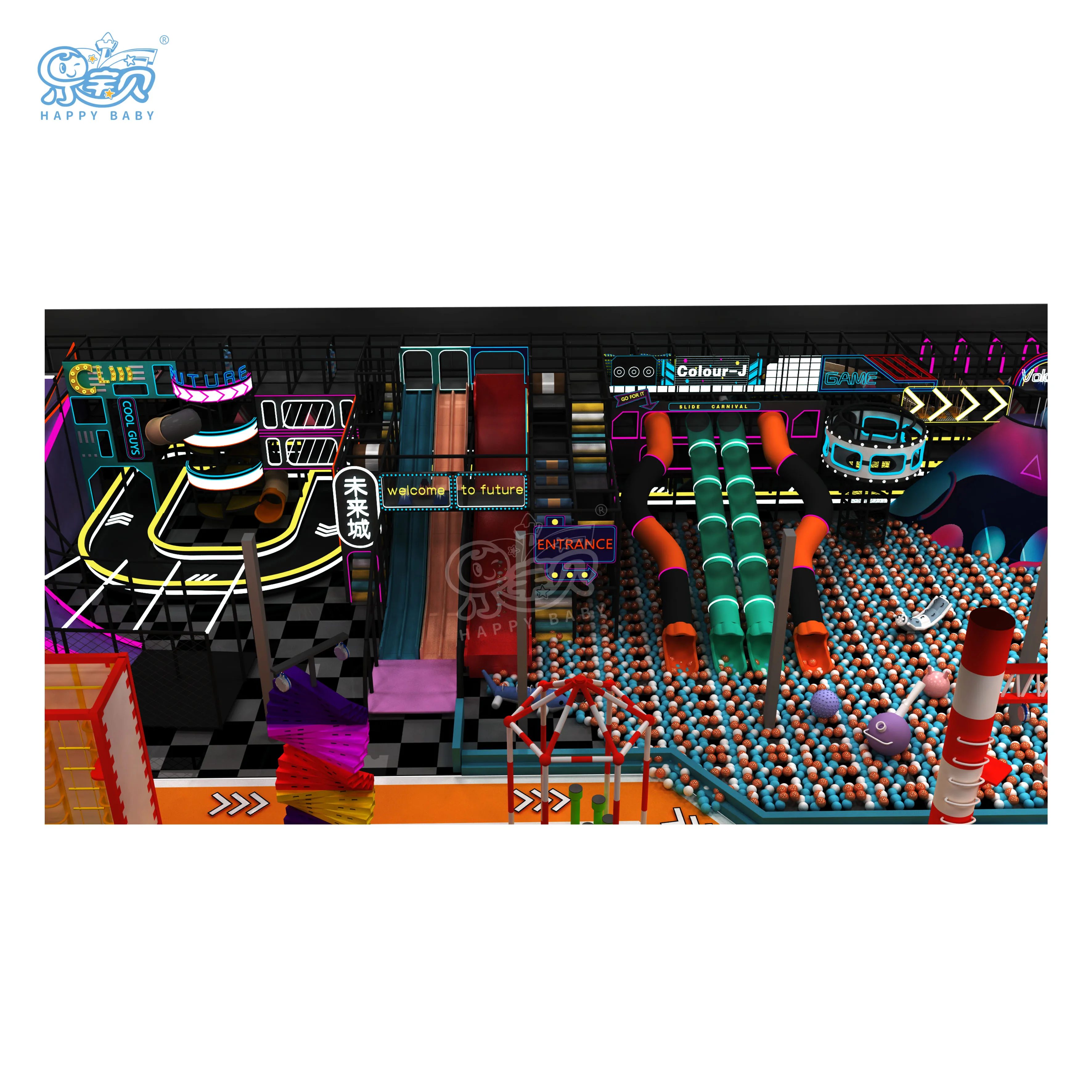 Счастливый ребенок привлекательный новый дизайн парк аттракционов детская Коммерческая игровая площадка для детей и малышей крытая