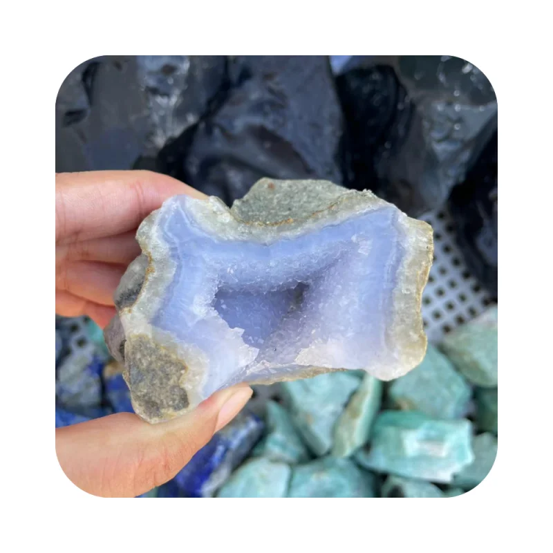new product ideas 2024 Natural Crystals blue lace agate raw spiritual products rough precious stone for Home Decoration